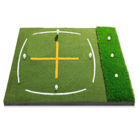Tapis de golf avec lignes de guidage et de trajectoire de swing, 5x4 pieds, en gazon artificiel épaissi, pour entraînement en intérieur ou en extérieur