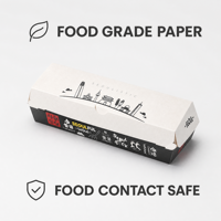 Boîte à hot-dogs jetable avec couvercle, en carton blanc de qualité alimentaire, logo personnalisé, pour saucisses, sandwichs, frites, vente en gros pour les stades