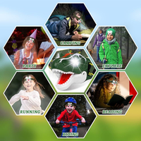 Projecteur de frontale dinosaure Topcom pour enfants, étanche IP54, rechargeable, LED portable, bandeau réglable, léger, pour le camping