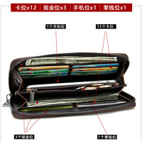 Dompet Pria Kulit Asli Motif Buaya Bisnis Multi-Slot Kartu Tas Clutch Kulit Sapi Lapis Pertama