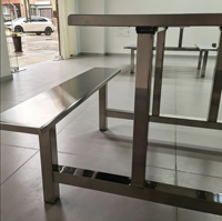 Tables et chaises de salle à manger en acier inoxydable au design moderne, intégrées, pour restaurants et écoles, en acier inoxydable renforcé