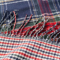 Couverture en laine tartan réversible 100% polyester, fabriquée sur mesure, douce au toucher, plaid décoratif pour cadeau ou décoration intérieure