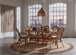 Juego de Comedor JAVA de Ratán Hecho a Mano, Diseño Moderno, Mesa de Comedor Larga, Muebles de Comedor, Interior de Villa, CV.Craftindo - Product Image 5
