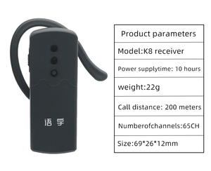 Système de traduction sans fil Yingmi K8, portée de 200 m, résistant à l'eau IPX-1, garantie à vie, certifié CE, guide touristique tout-en-un - Product Image 6