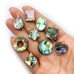 Natural <strong>Shell</strong> <strong>Abalone</strong> DIY Necklace Jewelry Plated Pearl Drop-Shaped Circular Diagonal Pendant Charms Fashion Pendants Charms - Product Image 1