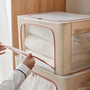Caja de Almacenamiento de Tela Plegable de Calidad, Organizador con Asa, Solución de Almacenamiento Plegable para Ropa y Lavandería para Familias, para Uso en Armarios - Product Image 2