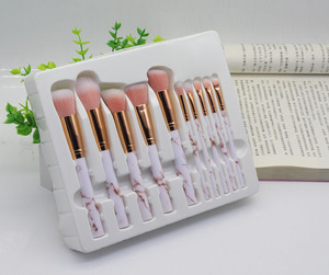 Ensemble de pinceaux de maquillage professionnels HMU, pierre précieuse naturelle, <span class=keywords><strong>Kabuki</strong></span>, <span class=keywords><strong>pas</strong></span> <span class=keywords><strong>cher</strong></span>, 10 pièces, manche en marbre, pinceaux de maquillage avec étui - Product Image 6