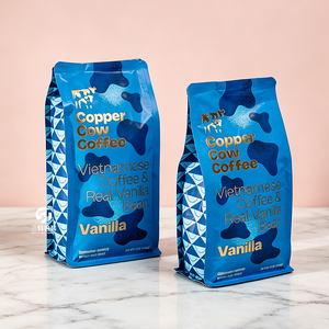 Bolsas de Café Personalizadas con Válvula y Protección UV |   Bolsa de Embalaje de Alimentos con Fondo Plano de Papel de Aluminio para Granos de Café y Aperitivos - Product Image 3