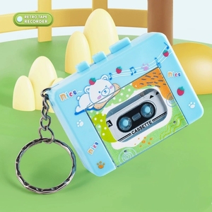 Wholesale Kawaii Cartoon Cassette Player Keychain <b>Sweet</b> Color Tape Recorder Key‑ring <b>Bag</b> Decor For Children - Product Image 2