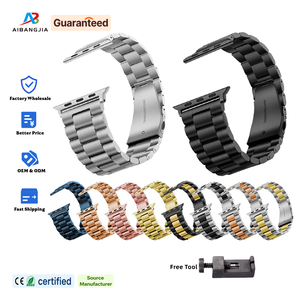 Aibangjia Correa de reloj inteligente de acero inoxidable de metal de lujo para <span class=keywords><strong>Apple</strong></span> <span class=keywords><strong>Watch</strong></span> Band Correa Pulsera - Product Image 1