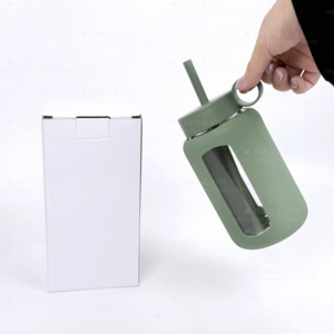 Tốt Nhất Bán 20Oz 26Oz Thủy Tinh Borosilicate Cao Có Thể Với Xử Lý Nắp Tumbler Với Nắp Và Rơm Công Suất Lớn Kính Cốc - Product Image 6