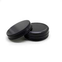 Pot rond noir en aluminium, pot de stockage de pommade, boîte en étain de récipient en aluminium de 60ml