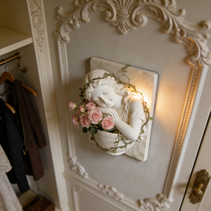 Pot de fleurs mural en résine Creative Goddess, sculpture de tête d'ange classique <span class=keywords><strong>pour</strong></span> la décoration murale intérieure - Product Image 4