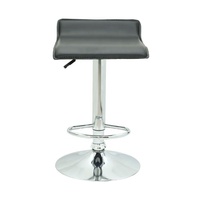 Chaise de bar pivotante moderne réglable en hauteur en cuir synthétique noir avec repose-pieds pour la maison, le bar, le club, la cuisine