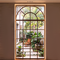 Ventanas Arqueadas Fijas de Aleación de Aluminio Francesas, Curvadas y Pulimentadas, de Bajo Precio, para Villas Arquitectónicas y Decoración Residencial