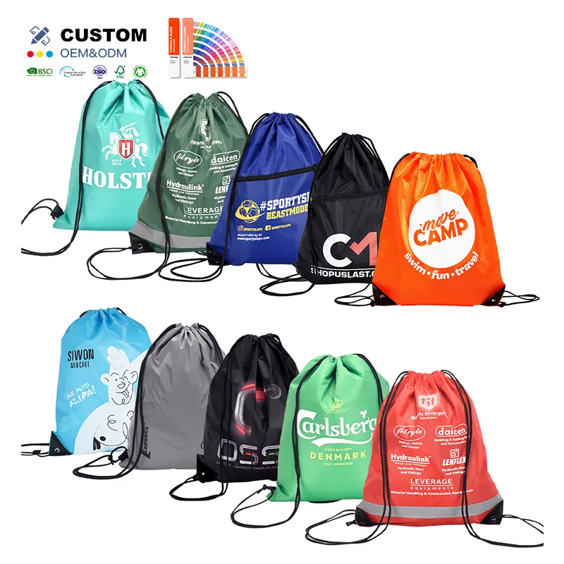 Nouveau modèle Promotion sac à dos de gymnastique Sublimation colorant petit sac à dos imperméable à cordon de serrage