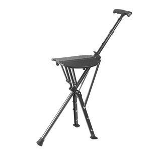 Multi Functional Cane Chair Stool Aluminum Alloy Collapsible Lightweight Portable For Elderly Hiking Outdoor Use - Product Image 1