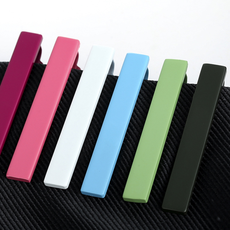 Новый зажим для галстука 38*6 мм Мужской зажим для галстука Пряжка популярная однотонная модная мужская Тонкая практичная заколка для галстука