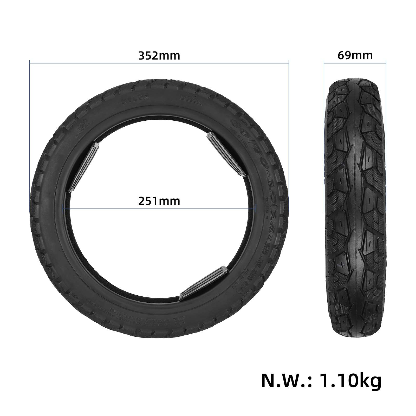 60/70-10(14*2.125) Yuanxing Tubeless Tire3342.00