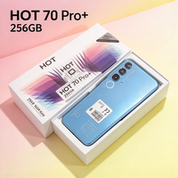Produit Populaire Hot 70 Pro Smartphone Android 15 Écran HD LTE 6,8 pouces Deca Core 16 Go+256 Go Batterie 5000 mAh Neuf Marque OEM