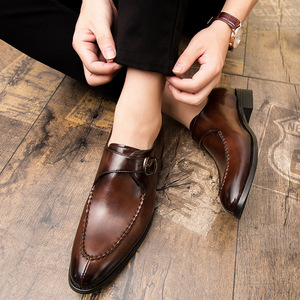 New style fashionable handcrafted genuine leather square-toe men's oxford <b>shoes</b> with anti-slip and massage <b>functions</b> - Product Image 4