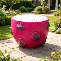 C047 Creatieve FRP Pitaya Fruit Sculptuur Stoel Lichtgewicht Duurzame Openbare Rustbank voor Tuin Winkelcentrum