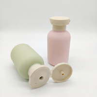 Flacon de voyage portable en LDPE 100 ml, finition douce et floquée, pour échantillons de soins de la peau, shampoing et gel douche