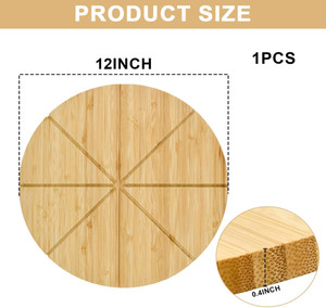 Chất lượng cao bền 12 inch tre tự nhiên bánh <span class=keywords><strong>pizza</strong></span> thớt với xây dựng trong Slicer - Product Image 2