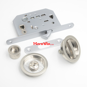 工厂滑动隐藏式木制门钩闩锁隐私口袋门把手锁 - Product Image 2