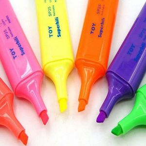 Marcadores fluorescentes Superhili, 7 colores, punta gruesa para papel, copias y fax SP25 - Product Image 3