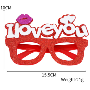 Kacamata Pesta Hati LOVE Berbingkai Felt Hitam Kustom dengan Glitter, Kacamata Kostum Unik untuk Valentine, Cocok untuk Pemotretan Ulang Tahun - Product Image 5