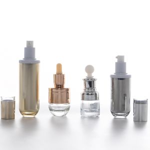 Custom Silver pink <b>Gold</b> Glass Serum Bottle 30ml Luxury Skincare Packaging Face Essential Oil Moisture Dropper Bottles Cosmetic - Product Image 4