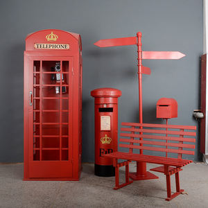 Cabine téléphonique londonienne en métal rouge insonorisée pour extérieur, à prix avantageux, pour accessoires de décoration de bureau - Product Image 5