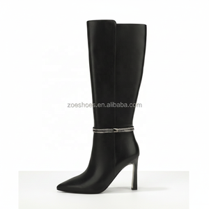 <span class=keywords><strong>Bottes</strong></span> hautes de cow-boy occidentales pour femmes Moncheer, bout pointu, talon aiguille, détails dorés, antidérapantes, élégantes, à talons hauts - Product Image 4
