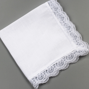 Белый кружевной тонкий носовой платок 25 см, 100% Хлопковое полотенце, свадебный подарок, украшение для вечеринки, тканевая салфетка, простой пустой носовой платок - Product Image 5
