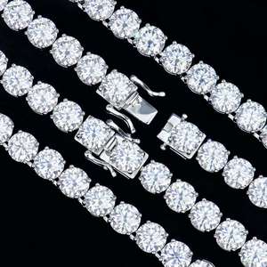 Collar de Tenis Xingyue de 6mm para Hombre y Mujer, Plata de Ley 925 con Diamantes VVS y Moissanita, con Certificado - Product Image 2