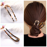 4mm d'épaisseur prix de gros bâton de cheveux en forme de U pour faire des cheveux acétate écaille de tortue accessoires de cheveux pinces pour femmes filles