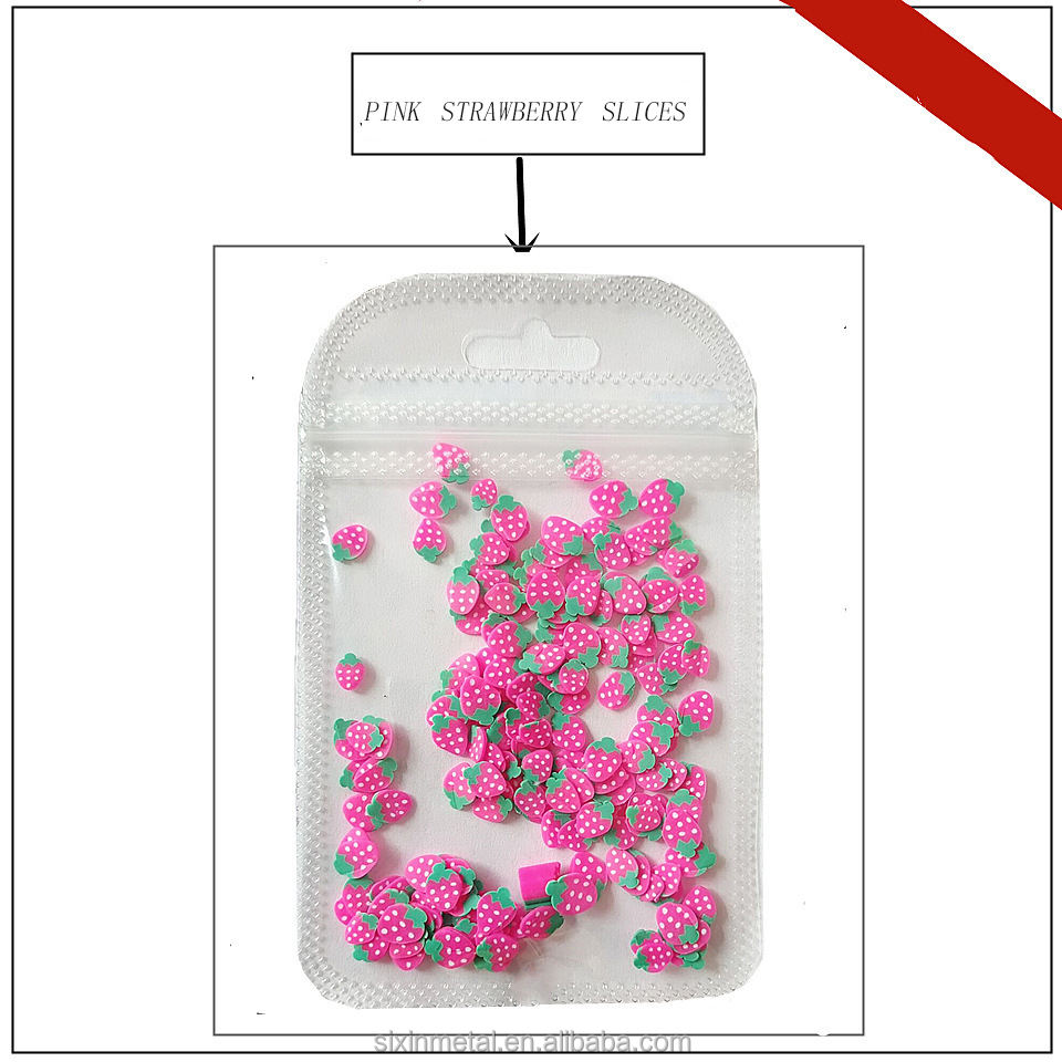 Pink strawberry slices