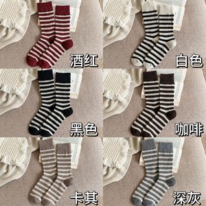 Women Striped Slouch Socks Thermo Wool <b>Blend</b> Sweat Absorbing Fall Winter Fashion - Product Image 4