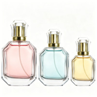 Flacons de parfum en verre transparent haut de gamme de 30 ml, 50 ml et 100 ml avec pompe et boîte