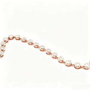 Custom 18K Yellow White Rose Gold Round Brilliant Diamond <b>Bracelet</b> Bezel Setting Jewelry - Product Image 1