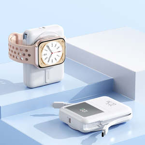 Batterie externe magnétique ultra-mince sans fil PD15 Li-Polymère Type-C portable avec <span class=keywords><strong>2</strong></span> câbles intégrés 5000 mAh 10000 mAh pour montre - Product Image 2
