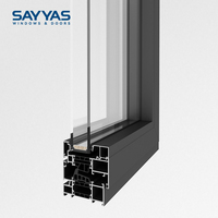 Ventana Abatible Moderna SAYYAS GR75-IW, Sistema Fijo de Aluminio, Acero Inoxidable, Certificación CE, Insonorizada, para Exteriores de Viviendas