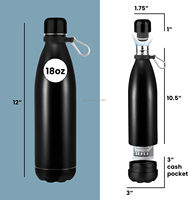 Coffre-fort avec compartiment caché pour cartes, clés, espèces et objets de valeur-Bouteille isolée pour boissons chaudes et froides-18 onces