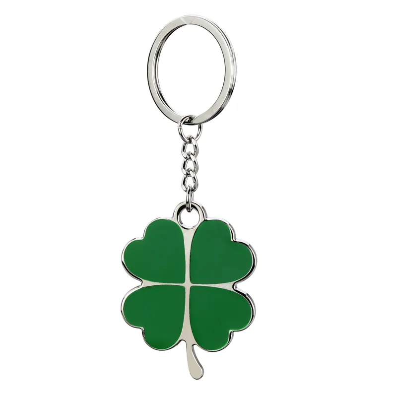 Creative metal clover key chain car key ring pendant can be customized LOGO for women bag charm or teachere students gifts