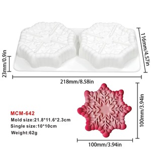 Early Riser Christmas <b>Silicone</b> Cake Mold Snowflake Shape Mousse Dessert Chocolate <b>Baking</b> Mould - Product Image 2