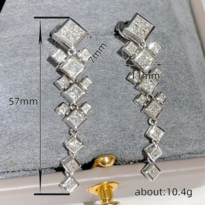 Orecchini Lunghi Quadrati alla Moda con Patchwork per Donne, Accessori per Orecchie Semplici per Uso Quotidiano, Outfit Casual e Regalo - Product Image 3