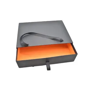 हैंडल रस्सी दराज बॉक्स पैकेजिंग के साथ कस्टम प्रिंटिंग लक्जरी स्लाइडिंग हार्ड कार्डबोर्ड उपहार बॉक्स