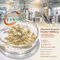 Pancréatine de qualité alimentaire 4000u/g, poudre d'enzyme digestive, CAS 8049-47-6, enzyme de pancréatine séchée pour la transformation alimentaire