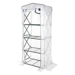 <span class=keywords><strong>Serre</strong></span> pliante à 4 niveaux avec 4 étagères et couvercle en plastique renforcé PE <span class=keywords><strong>pour</strong></span> jardin, <span class=keywords><strong>terrasse</strong></span> et <span class=keywords><strong>balcon</strong></span> - Product Image 1